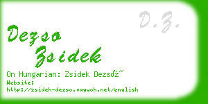 dezso zsidek business card